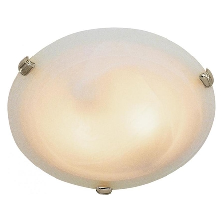 Trans Globe Two Light Brushed Nickel White Marbleized Glass Bowl Flush Mount 58700 BN